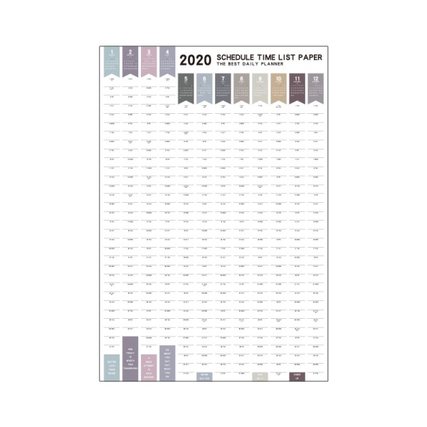 2020 365 days Paper Wall Calendar Daily Planner