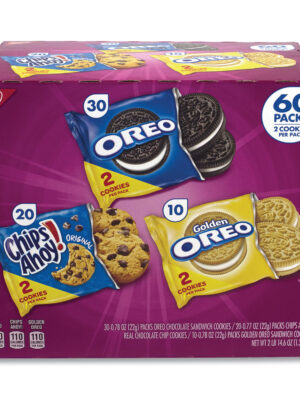 Cookie Variety Pack, Assorted Flavors, 0.77 oz Pack, 60 Packs/Carton