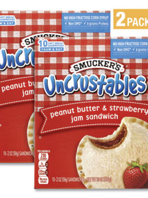 UNCRUSTABLES Soft Bread Sandwiches, Strawberry Jam, 2 oz, 10/Box, 2 Boxes/Carton