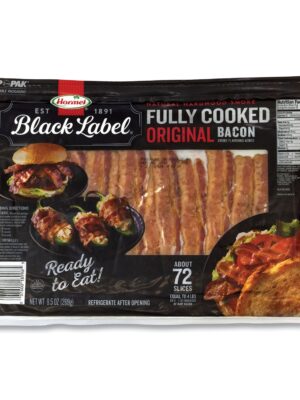 Fully Cooked Bacon, Original, 9.5 oz Package, Approximately 72 Slices/Carton