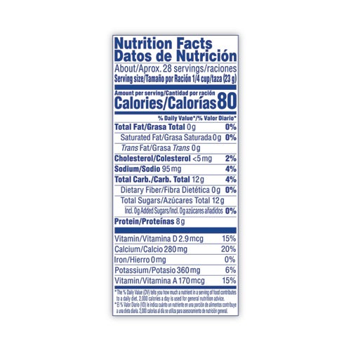 Instant Nonfat Dry Milk, Unsweetened, 22.75 oz Canister, 4/Carton