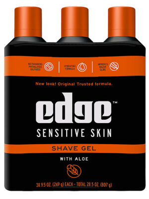 Edge Sensitive Skin Shaving Gel for Men, 9.5 oz., 3 pk.