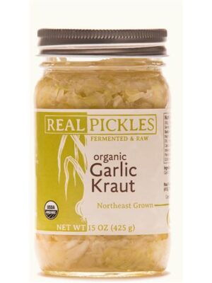 Real Pickles Organic Fermented Garlic Kraut 15 Oz